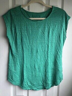 Sigrid Olsen Emerald Green Scoop Neck Top